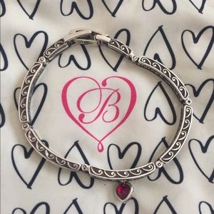 Brighton Silver Bracelet with Red Crystal